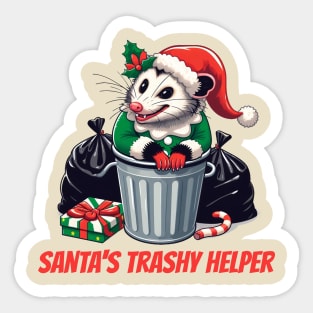 Opossum Christmas Sticker